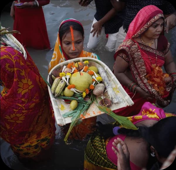 Performing Chatth Puja